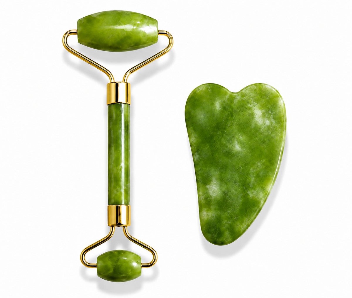 LuxeGlow Jade Roller & Gua Sha Set