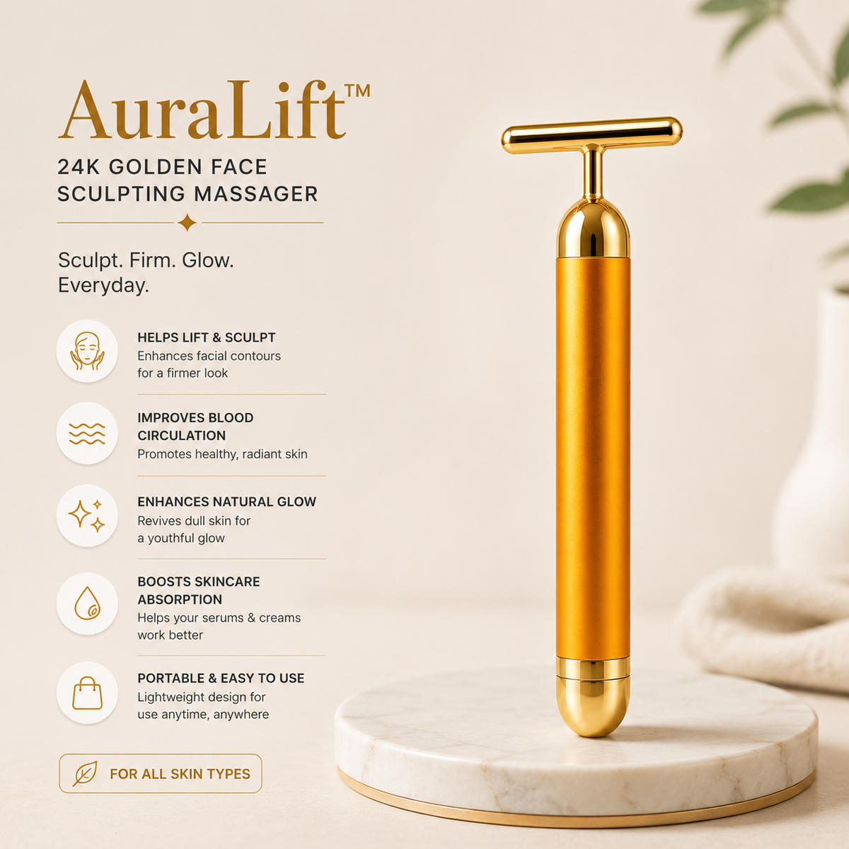 AuraLift™ 24K Golden Face Sculpting Massager