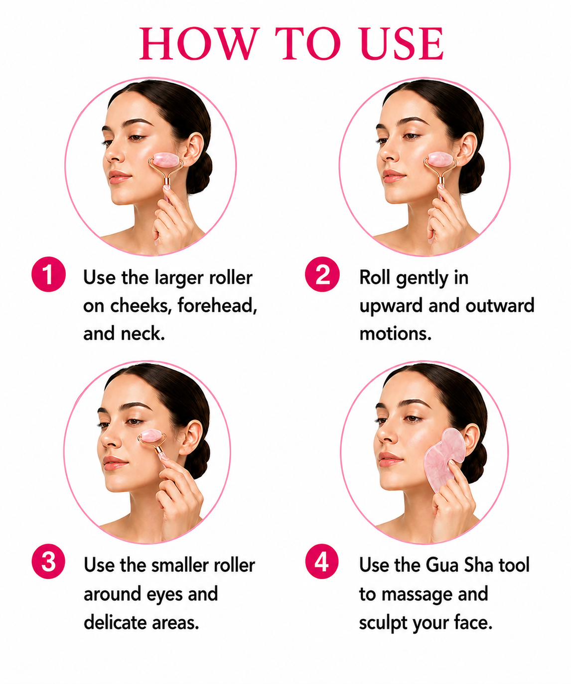 GlowStone Rose Quartz Facial Roller