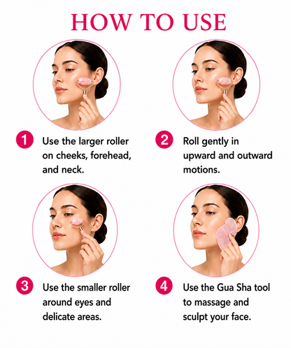 GlowStone Rose Quartz Facial Roller