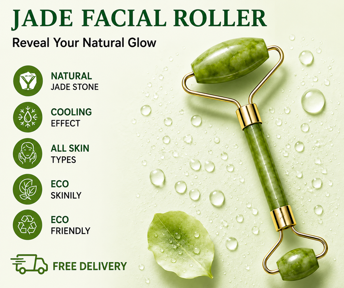 LuxeGlow Jade Roller & Gua Sha Set