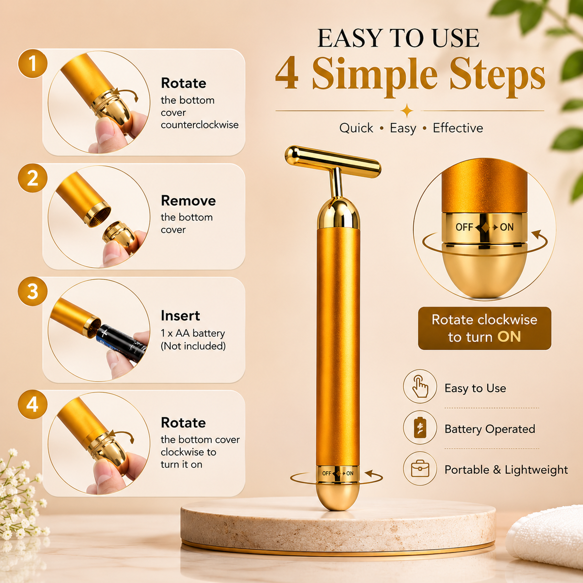 AuraLift™ 24K Golden Face Sculpting Massager